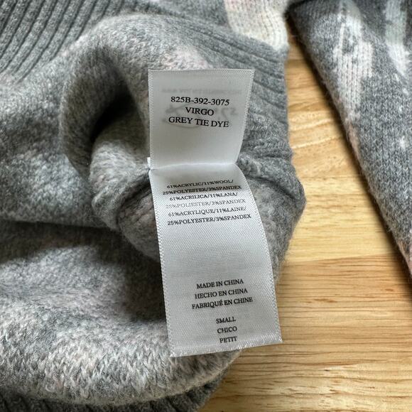 Rails NWOT Virgo Sweater Gray Tie Dye Size Small Wool Blend Crew Neck Super Soft - Picture 6 of 8